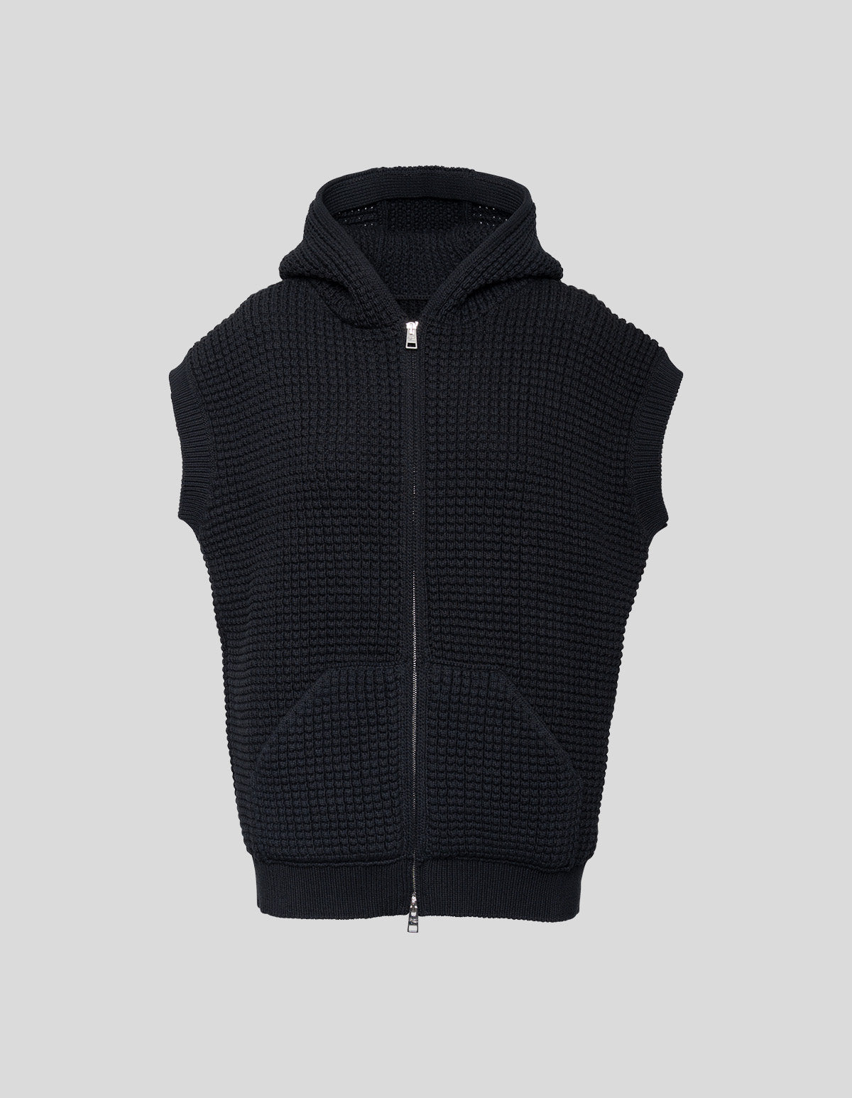 Waffle Cotton Vest with Hood