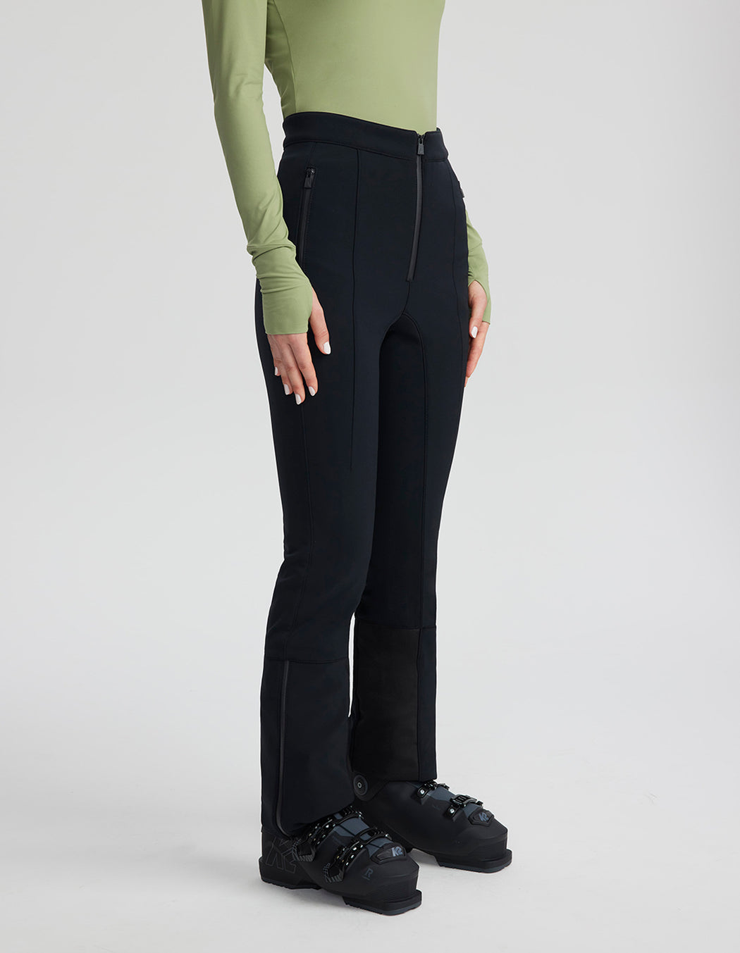 Bella flared soft shell ski pants in black - Aztech Mountain