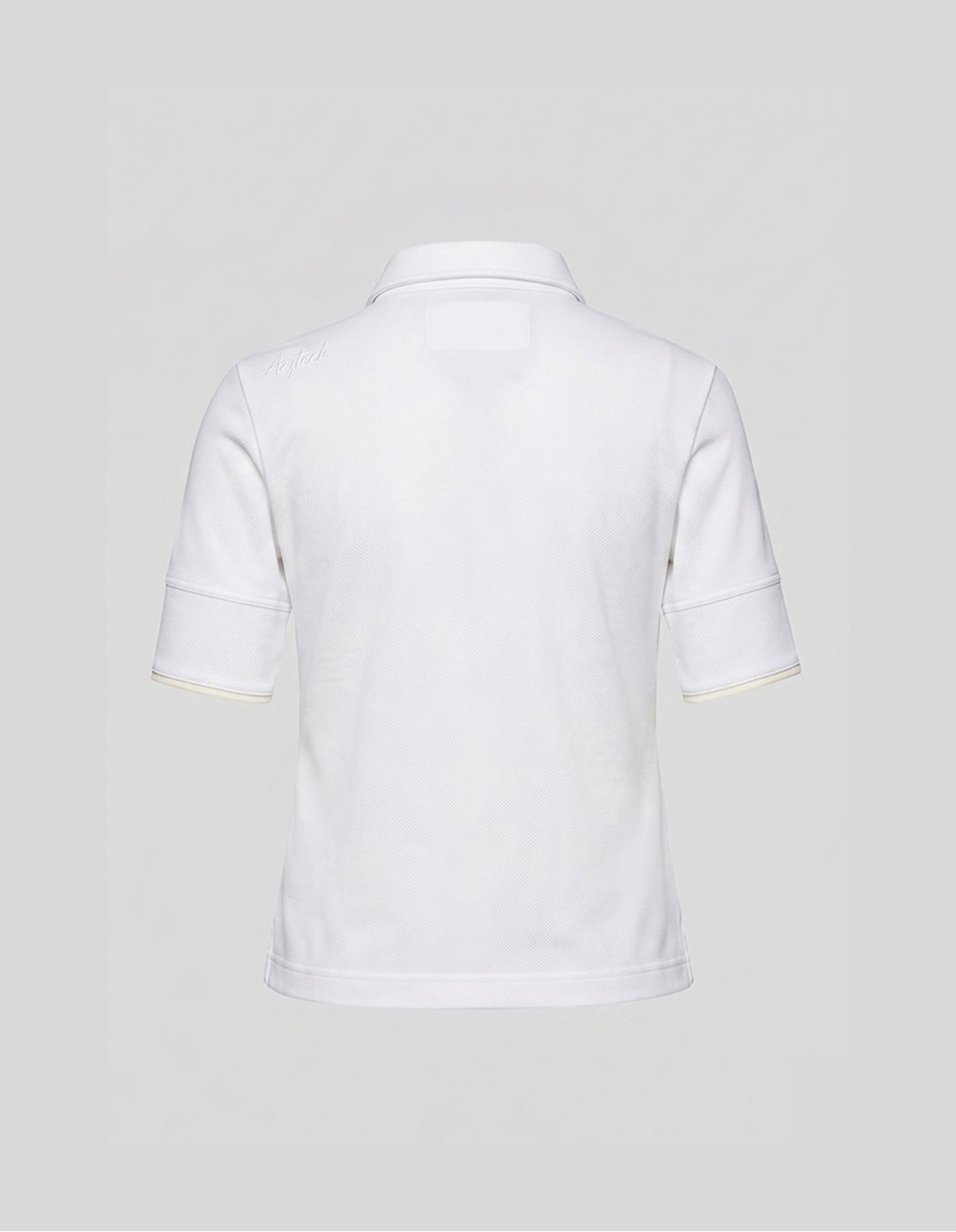 White Sport Tech Polo from back